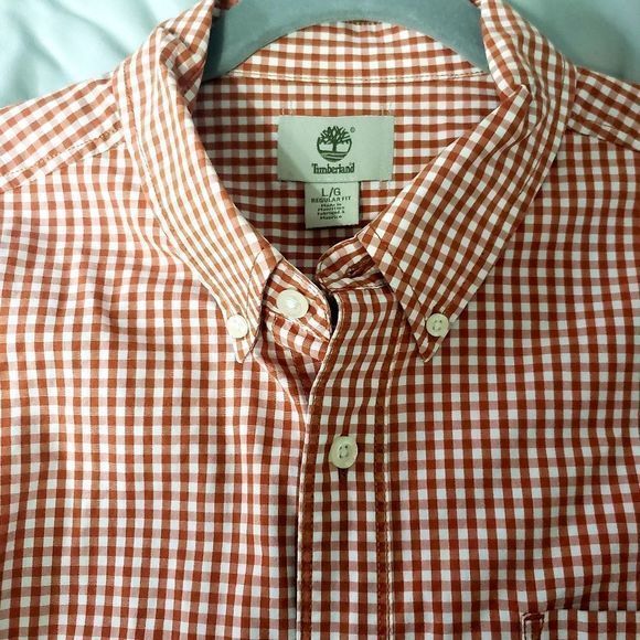 Timberland Men's Long Sleeve Checked Button-down size Large - Picture 4 of 5